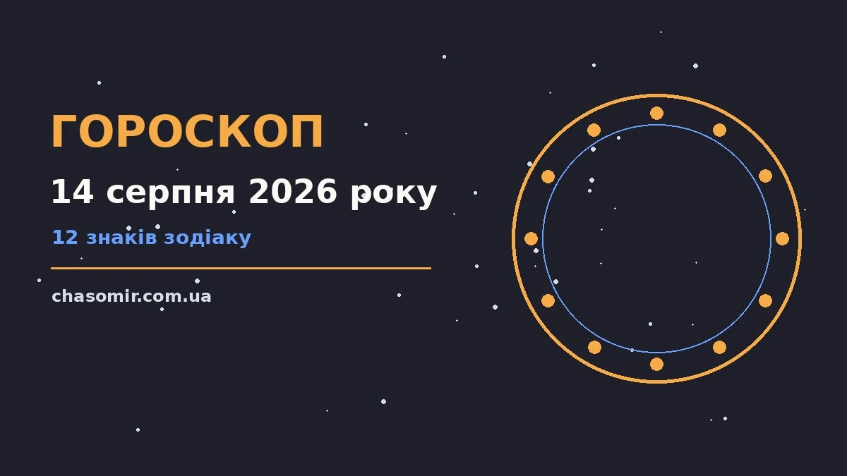 Гороскоп на 14 серпня 2026 року: корисний прогноз на день для нових справ і розмов