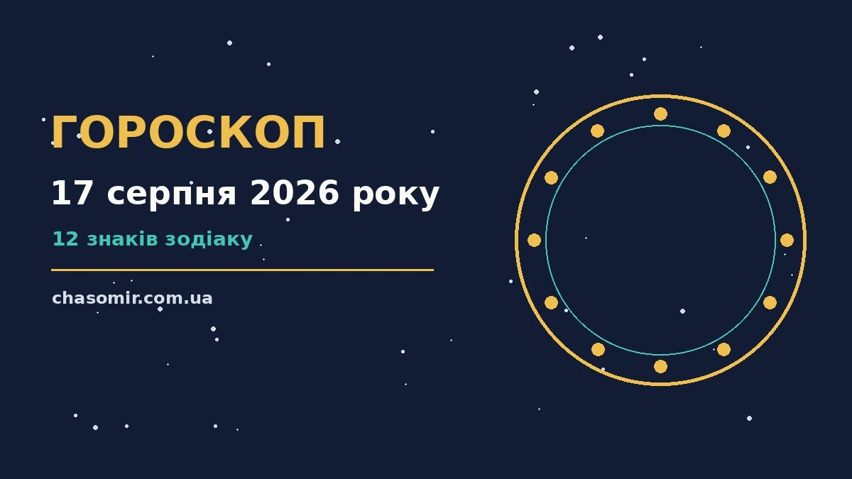 Гороскоп на 17 серпня 2026 року: корисний прогноз на день для нових справ і розмов