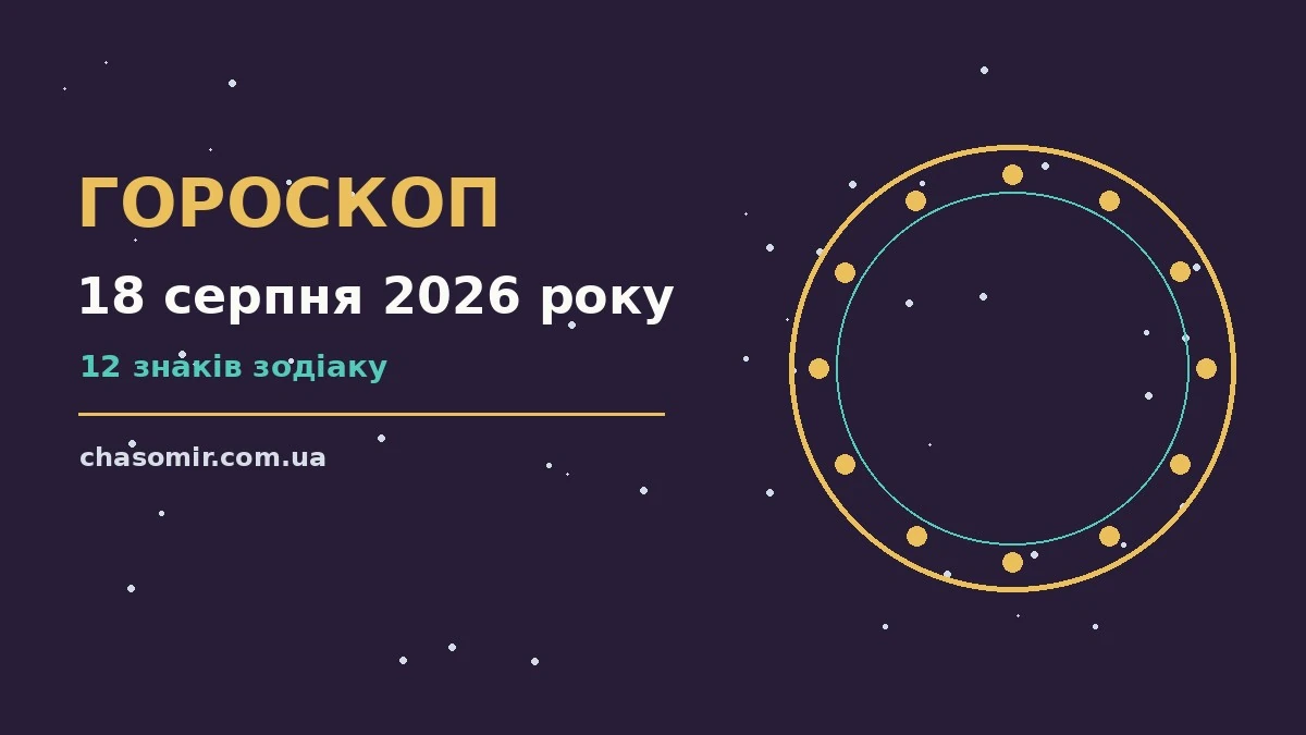Гороскоп на 18 серпня 2026 року: корисний прогноз на день для нових справ і розмов