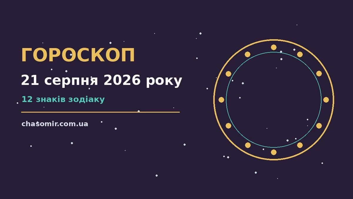 Гороскоп на 21 серпня 2026 року: корисний прогноз на день для нових справ і розмов
