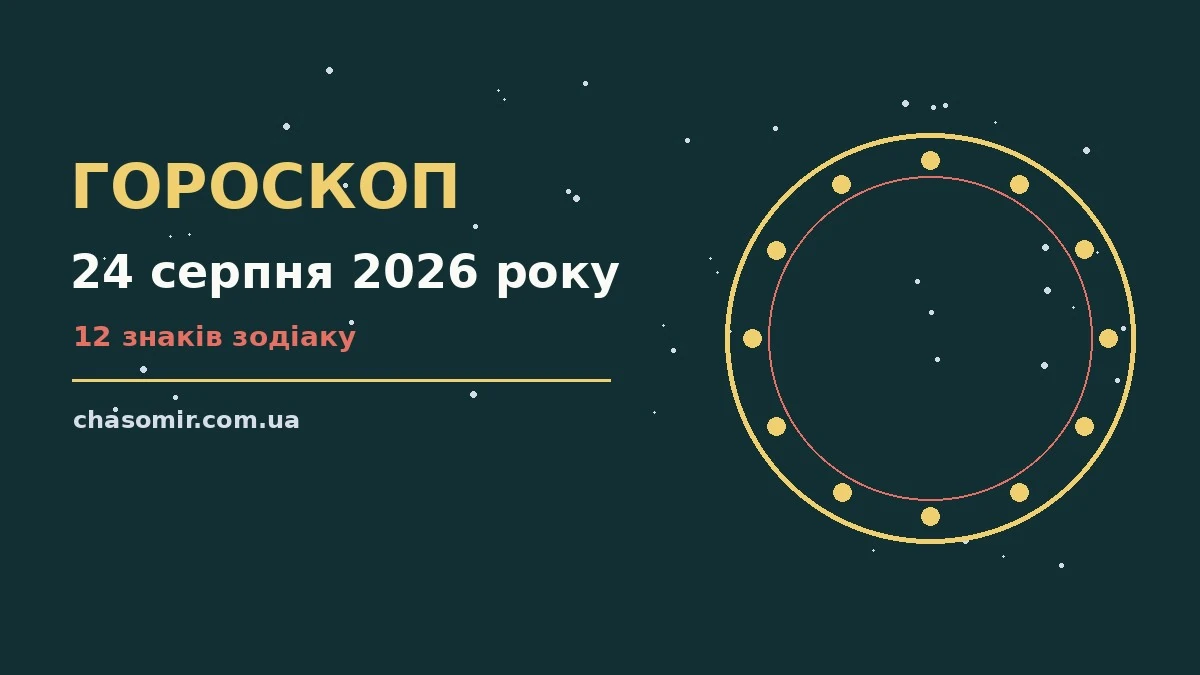 Гороскоп на 24 серпня 2026 року: корисний прогноз на день для нових справ і розмов