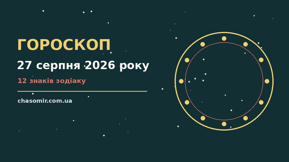 Гороскоп на 27 серпня 2026 року: корисний прогноз на день для нових справ і розмов