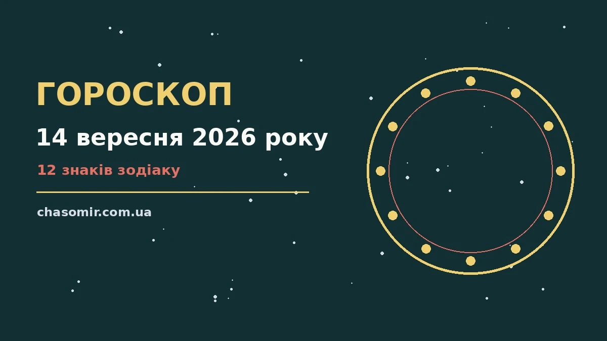 Гороскоп на 14 вересня 2026 року: корисний прогноз на день для нових справ і розмов