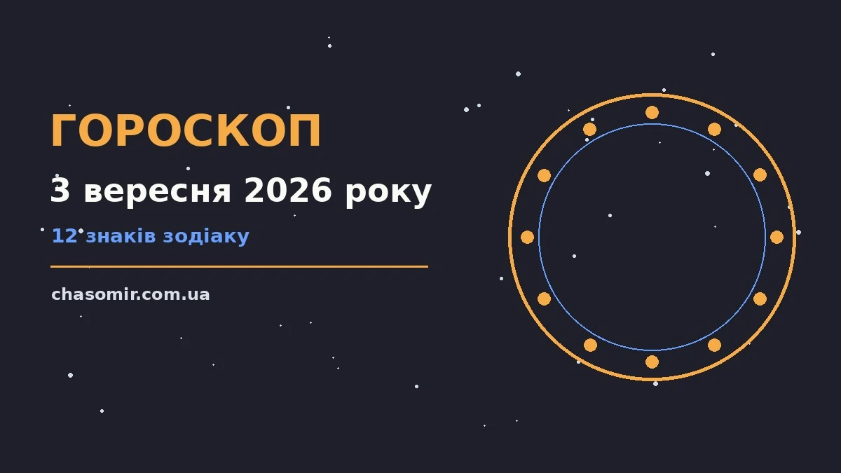 Гороскоп на 3 вересня 2026 року: корисний прогноз на день для нових справ і розмов