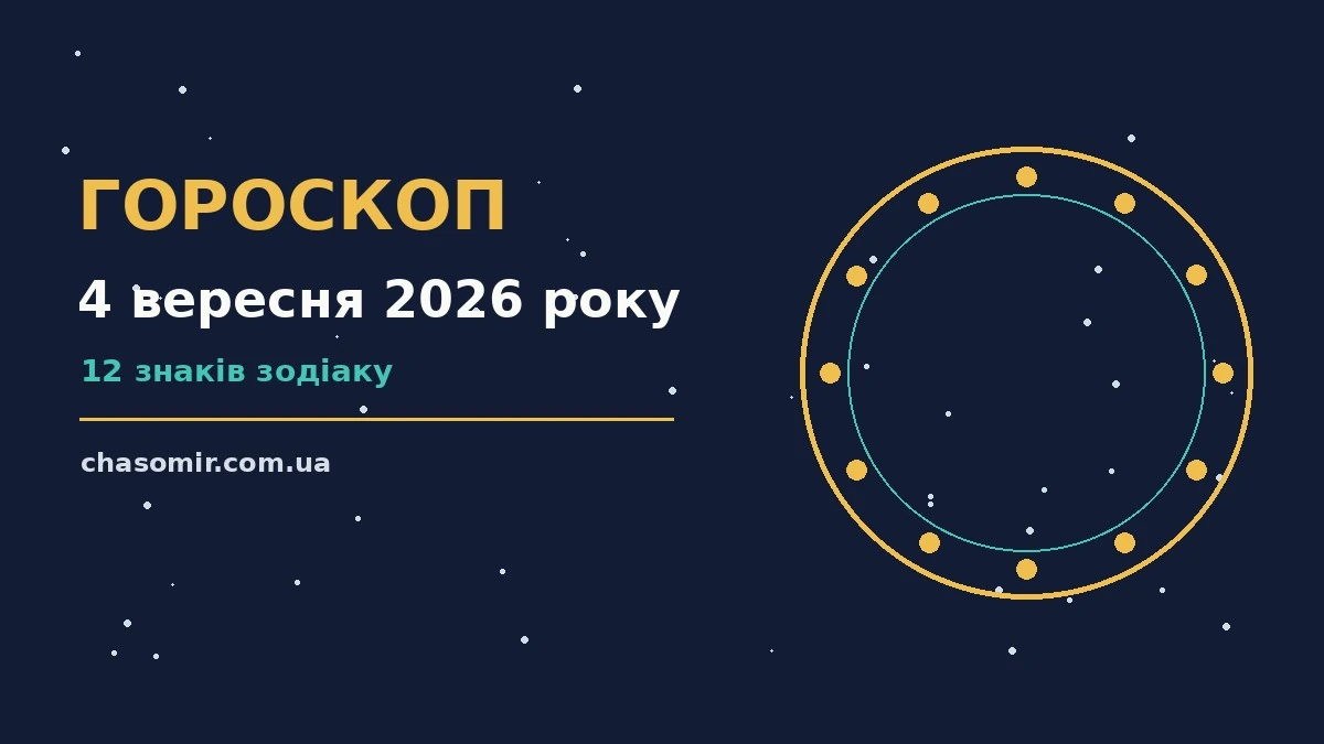 Гороскоп на 4 вересня 2026 року: корисний прогноз на день для нових справ і розмов