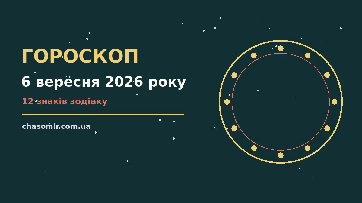 Гороскоп на 6 вересня 2026 року: корисний прогноз на день для нових справ і розмов
