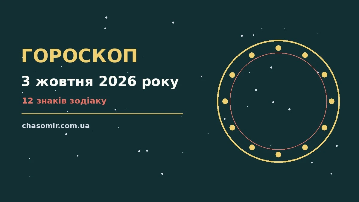 Гороскоп на 3 жовтня 2026 року: корисний прогноз на день для нових справ і розмов
